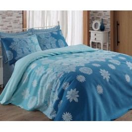 Ložní povlečení Double Pique Snowflakes Blue