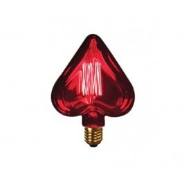 Žárovka E27, 40W Heart Shaped Red