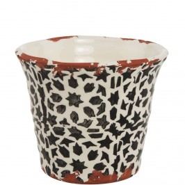 Obrázek TERRACOTTA Květináč 11 cm - černá/bílá Dekorativní vázy