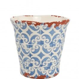 Obrázek TERRACOTTA Květináč 11 cm - bílá/modrá Dekorativní vázy