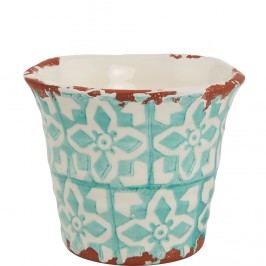 Obrázek TERRACOTTA Květináč 11 cm - bílá/mátová Dekorativní vázy