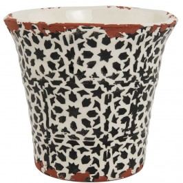 Obrázek TERRACOTTA Květináč 14 cm - černá/bílá Dekorativní vázy