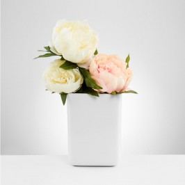 Obrázek BELLE BLANC Váza hranatá 19 cm Dekorativní vázy
