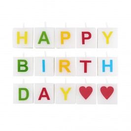 Obrázek LOVE LETTERS Svíčka Happy Birthday 15 dílů Dekorativní svíčky