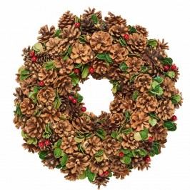 Obrázek WINTERGREEN Jedlový věnec s červenými plody Vánoční dekorace na okno