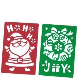 X-MAS Šablony na okno věnec a Santa, 2 ks