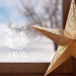 Obrázek X-MAS Šablony na okno věnec a Santa, 2 ks Vánoční dekorace na okno