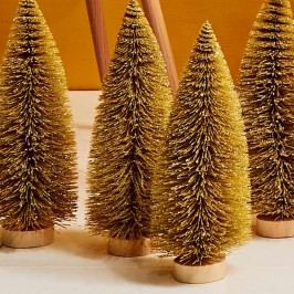 Obrázek X-MAS Dekorační jedle se třpytkami, 32 cm - zlatá Vánoční dekorace