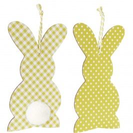 BUNNIES Dekorační zajíček set 2 ks - zelená