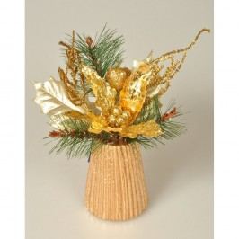 Aranžmá Poinsettie zlatá, 23 cm