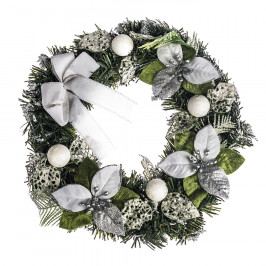 HTH Zdobený vánoční věnec pr. 30 cm stříbrná