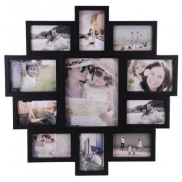 Fotorámeček na 11 fotografií Family černá, 61x61x2 cm