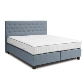 Modrá boxspring postel Revor Venezia, 200 x 200 cm