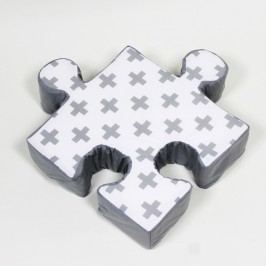 Šedý polštářek Puzzle Cross