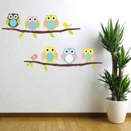 Obrázek Sada samolepek Ambiance Owls and Birds on Tree Tapety a nálepky