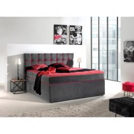 Obrázek Šedorůžová dvoulůžková boxspring postel Sinkro Play Safe, 200 x 200 cm Dvoulůžkové postele