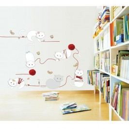 Samolepka Ambiance Cats and balls, 30 cm