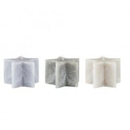 Obrázek Sada 3 šedých svíček KJ Collection Stars, ⌀ 10 x 7 cm Svíčky a aromalampy
