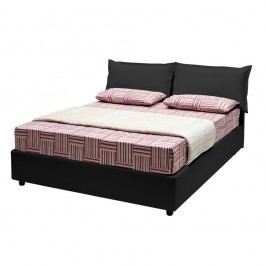 Obrázek Černá dvoulůžková postel s úložným prostorem a potahem z koženky 13Casa Rose, 160 x 190 cm Dvoulůžkové postele