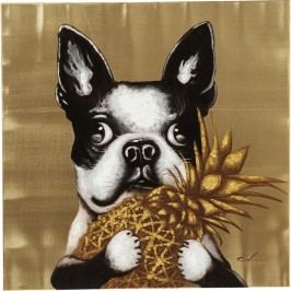 Obrázek Obraz Kare Design Dog with Pineapple, 80 x 80 cm Obrazy, rámy a tabule