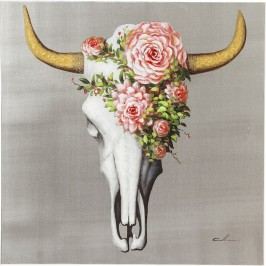 Obraz Kare Design Touched Flower Skull, 80 x 80 cm