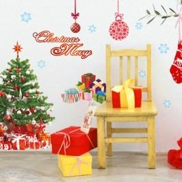 Obrázek Vánoční samolepky Ambiance Santa, Balls and Tree Tapety a nálepky