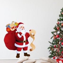 Obrázek Vánoční samolepka Ambiance Santa Claus and Gift List Obrazy, rámy a tabule