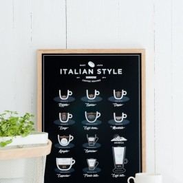 Obrázek Černý plakát Follygraph Italian Style Coffee, 40 x 50 cm Obrazy, rámy a tabule