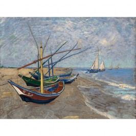Obrázek Reprodukce obrazu Vincenta van Gogha - Fishing Boats on the Beach at Les Saintes-Maries-de la Mer, 40 x 30 cm Obrazy, rámy a tabule