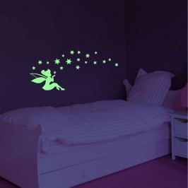 Obrázek Sada nástěnných svítících dětských samolepek Ambiance Tall Fairy and Stars Tapety a nálepky