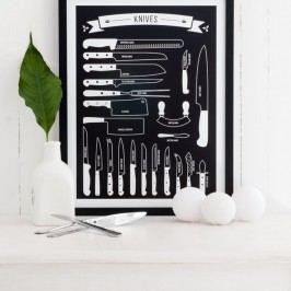 Obrázek Černý plakát Follygraph Knives, 30 x 40 cm Obrazy, rámy a tabule