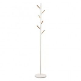 Obrázek Bílý stojací věšák s detaily z bukového dřeva YAMAZAKI Plain Pole Hanger Věšáky, háčky a stojany
