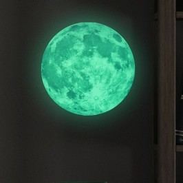 Obrázek Nástěnná svítící dětská samolepka Ambiance Real Moon, ⌀ 30 cm Tapety a nálepky