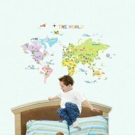 Obrázek Sada nástěnných samolepek Ambiance World Map for Children Tapety a nálepky