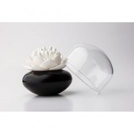 Černo-bílý stojánek na vatové tyčinky Qualy&CO Lotus Cotton Bud