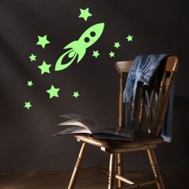 Obrázek Svítící samolepka Ambiance Rocket And Stars Tapety a nálepky