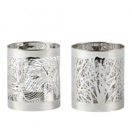 Sada 2 svícnů Villa Collection Silver Stain, 7 cm