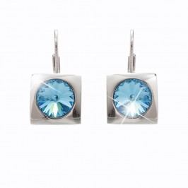 Modré náušnice se Swarovski Elements Laura Bruni Square Aqumarine