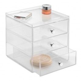 Transparentní organizér se 3 šuplíky iDesign Drawers, výška 18 cm