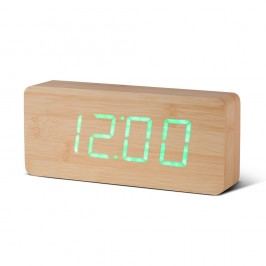 Světle hnědý budík se zeleným LED displejem Gingko Slab Click Clock
