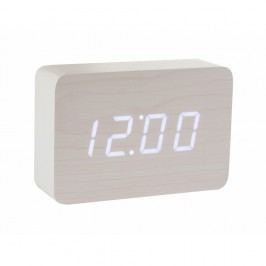 Bílý budík s bílým LED displejem Gingko Brick Click Clock