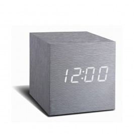 Obrázek Šedý budík s bílým LED displejem Gingko Cube Click Clock Hodiny a budíky