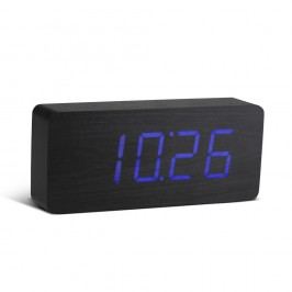 Obrázek Černý budík s modrým LED displejem Gingko Slab Click Clock Hodiny a budíky