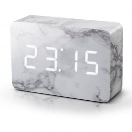Obrázek Budík v mramorovém dekoru s bílým LED displejem Gingko Brick Marble Click Clock Hodiny a budíky