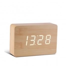 Obrázek Světle hnědý budík s bílým LED displejem Gingko Brick Click Clock Hodiny a budíky