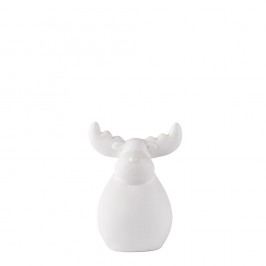 Dekorativní bílá keramická soška KJ Collection Reindeer Ceramic White, 13 cm