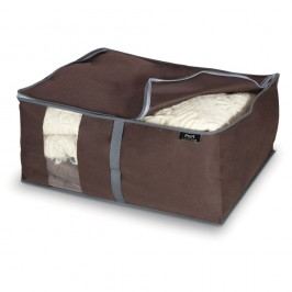 Obrázek Hnědý úložný box na peřiny Domopak Living, 25 x 45 cm Úložné krabice a košíky