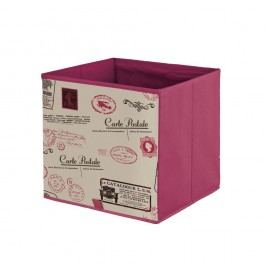 Obrázek Červený úložný box Domopak Stamps, délka 32 cm Úložné krabice a košíky