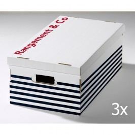 Sada 3 úložných krabic Compactor Marinieres