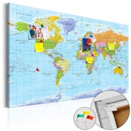Obrázek Nástěnka s mapou světa Bimago Orbis Terrarum, 90 x 60 cm Obrazy, rámy a tabule